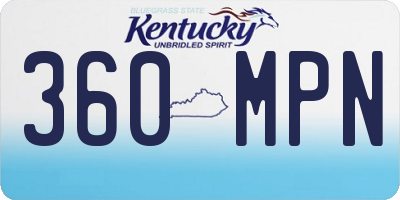 KY license plate 360MPN