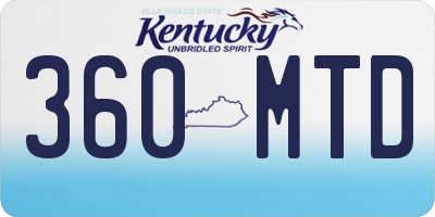 KY license plate 360MTD