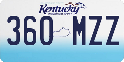 KY license plate 360MZZ