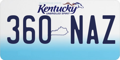 KY license plate 360NAZ