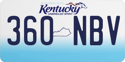KY license plate 360NBV