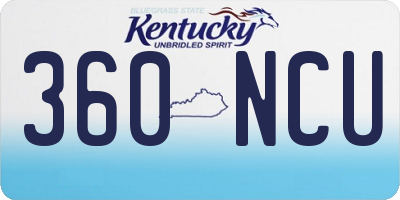 KY license plate 360NCU