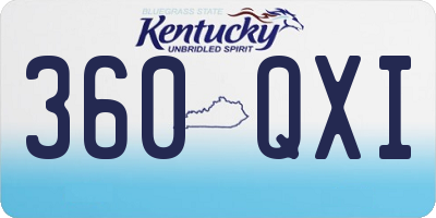 KY license plate 360QXI
