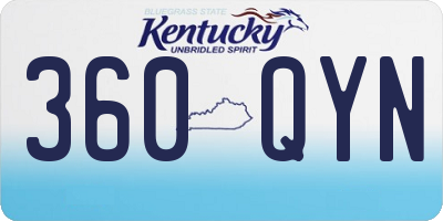 KY license plate 360QYN