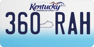 KY license plate 360RAH
