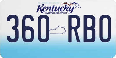 KY license plate 360RBO