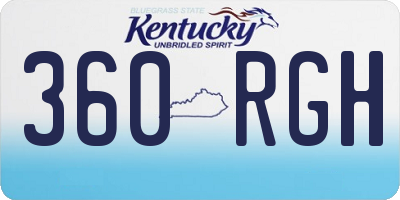 KY license plate 360RGH