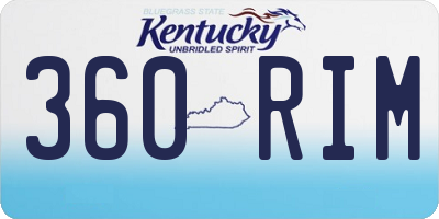 KY license plate 360RIM
