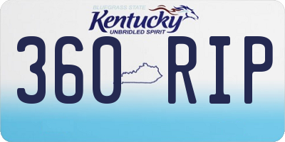 KY license plate 360RIP