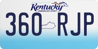 KY license plate 360RJP