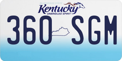 KY license plate 360SGM