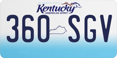 KY license plate 360SGV