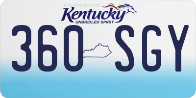 KY license plate 360SGY