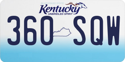 KY license plate 360SQW