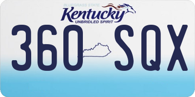 KY license plate 360SQX