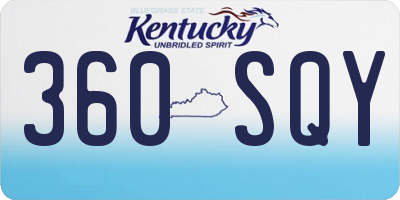 KY license plate 360SQY