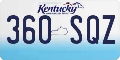 KY license plate 360SQZ