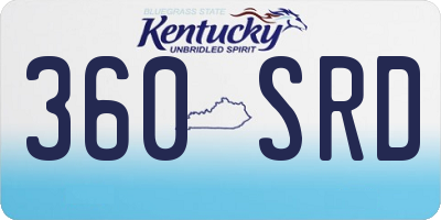 KY license plate 360SRD