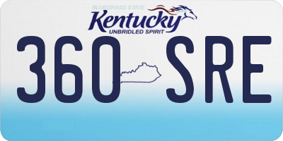 KY license plate 360SRE