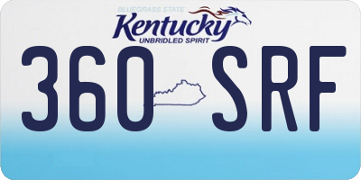 KY license plate 360SRF