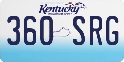 KY license plate 360SRG