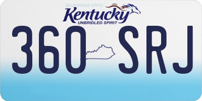 KY license plate 360SRJ