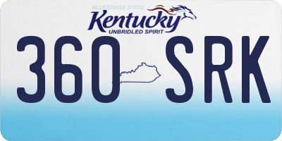 KY license plate 360SRK
