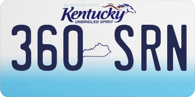 KY license plate 360SRN