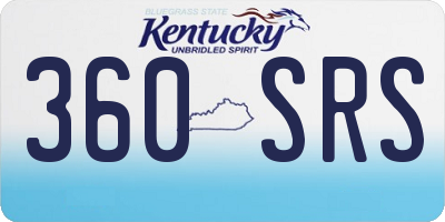 KY license plate 360SRS