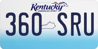 KY license plate 360SRU