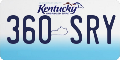 KY license plate 360SRY