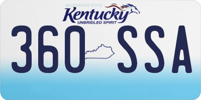 KY license plate 360SSA