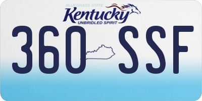 KY license plate 360SSF