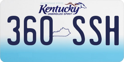 KY license plate 360SSH