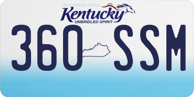 KY license plate 360SSM