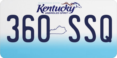 KY license plate 360SSQ