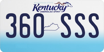 KY license plate 360SSS