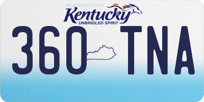 KY license plate 360TNA