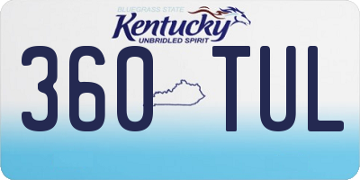 KY license plate 360TUL