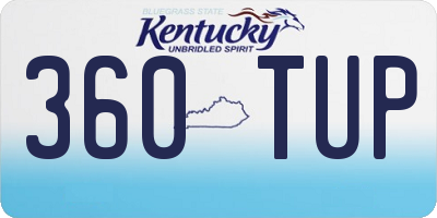 KY license plate 360TUP