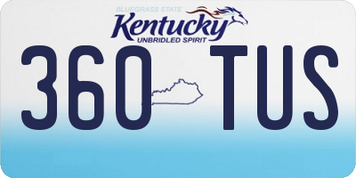 KY license plate 360TUS