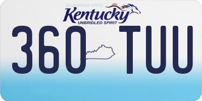 KY license plate 360TUU