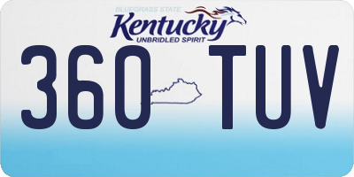 KY license plate 360TUV