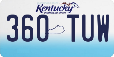 KY license plate 360TUW