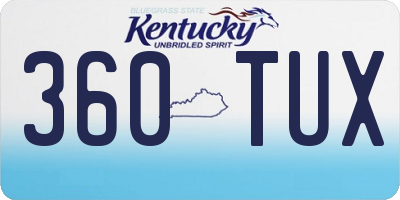 KY license plate 360TUX