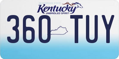 KY license plate 360TUY