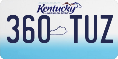 KY license plate 360TUZ