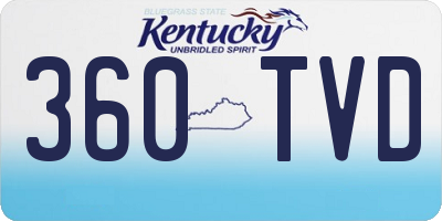 KY license plate 360TVD