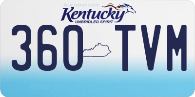 KY license plate 360TVM