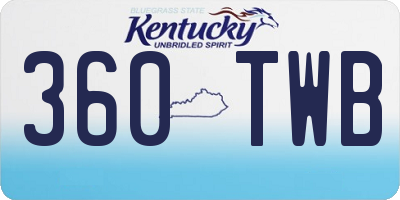 KY license plate 360TWB